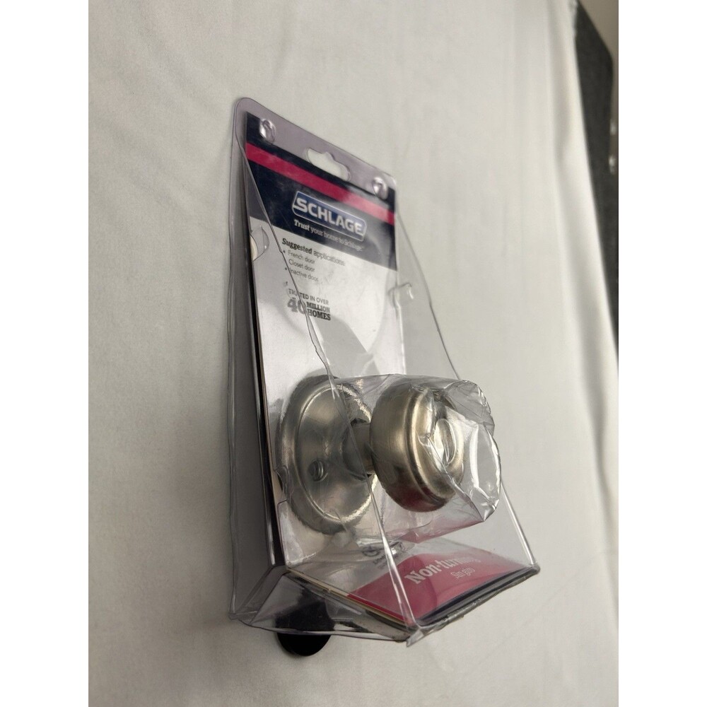 Schlage Single Dummy Door Knob Satin Nickel Non-Turning Closet/French Door
